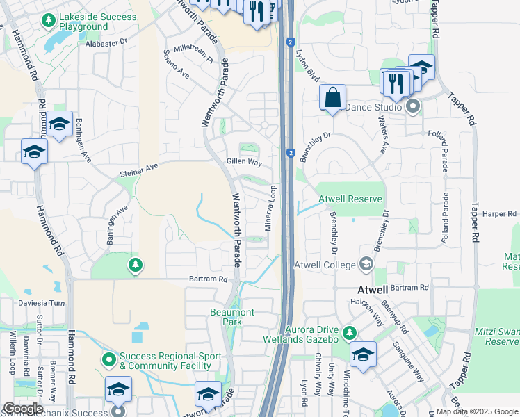 map of restaurants, bars, coffee shops, grocery stores, and more near 5 Sherbourne Corner in Success