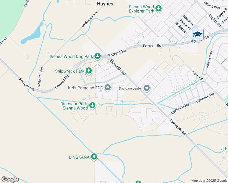 map of restaurants, bars, coffee shops, grocery stores, and more near 22 Charnwood Grove in Hilbert