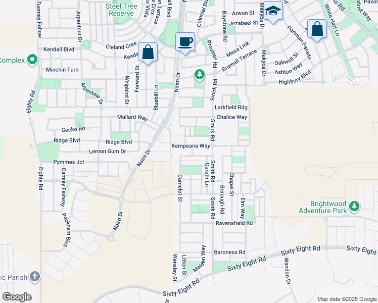 map of restaurants, bars, coffee shops, grocery stores, and more near 4 Regelia Way in Baldivis