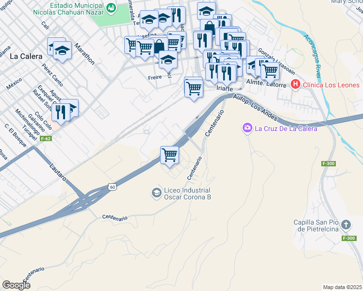 map of restaurants, bars, coffee shops, grocery stores, and more near 60 in Calera