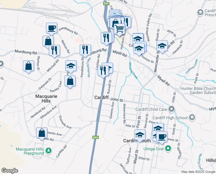 Map Of Cardiff Nsw 13 Russell Street, Newcastle Nsw - Walk Score