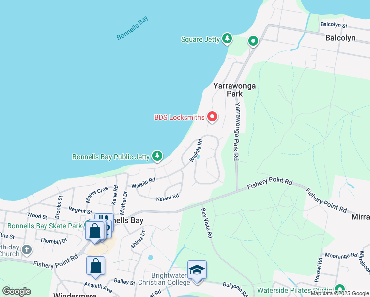 map of restaurants, bars, coffee shops, grocery stores, and more near 17 Marina Road in Bonnells Bay