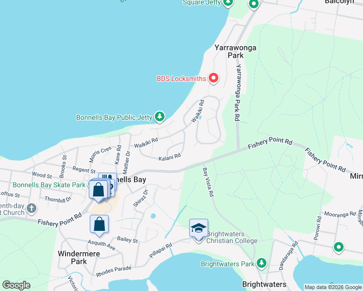 map of restaurants, bars, coffee shops, grocery stores, and more near 14 Kona Crescent in Bonnells Bay