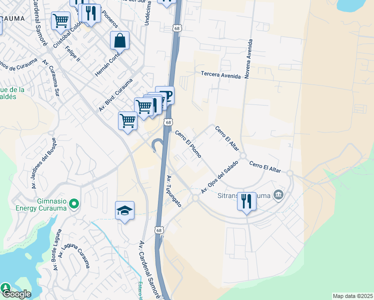 map of restaurants, bars, coffee shops, grocery stores, and more near 3819 Cerro El Plomo in Valparaíso
