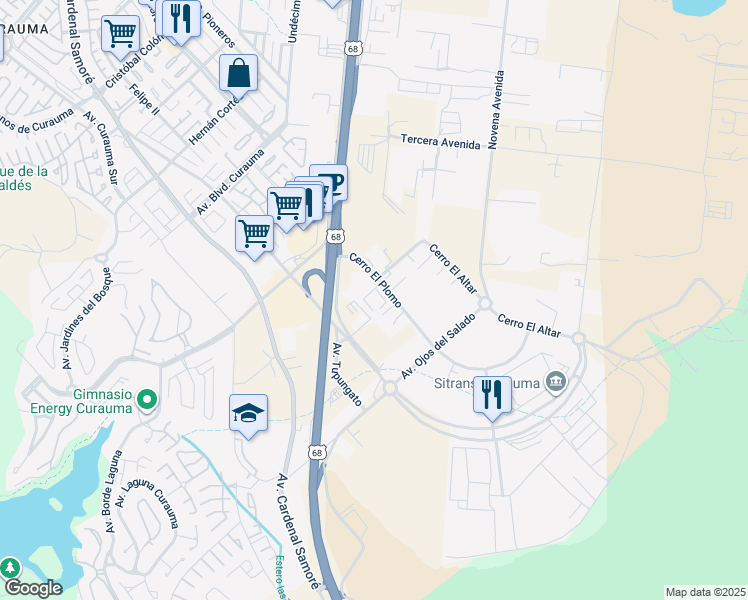 map of restaurants, bars, coffee shops, grocery stores, and more near 3819 Cerro El Plomo in Valparaíso