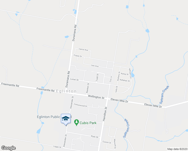 map of restaurants, bars, coffee shops, grocery stores, and more near 10 Todd Street in Eglinton