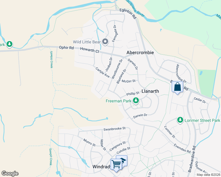 map of restaurants, bars, coffee shops, grocery stores, and more near 131 Evernden Road in Llanarth