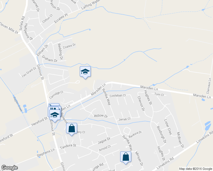 map of restaurants, bars, coffee shops, grocery stores, and more near LOT 1118 Marsden Lane in Kelso