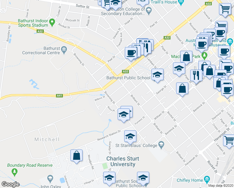 map of restaurants, bars, coffee shops, grocery stores, and more near 359 Rankin Street in Mitchell