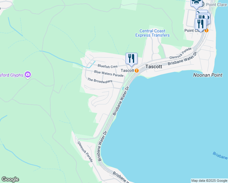map of restaurants, bars, coffee shops, grocery stores, and more near 7 Sandstone Crescent in Tascott