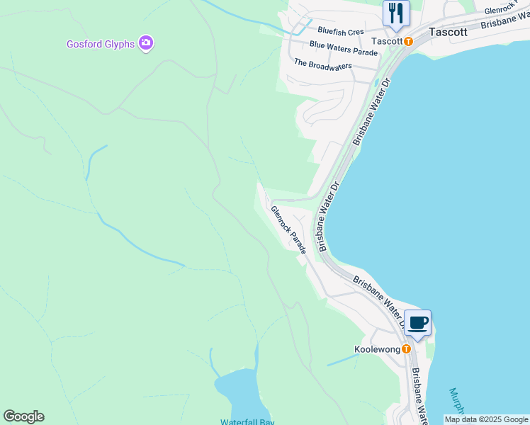 map of restaurants, bars, coffee shops, grocery stores, and more near 240 Glenrock Parade in Koolewong