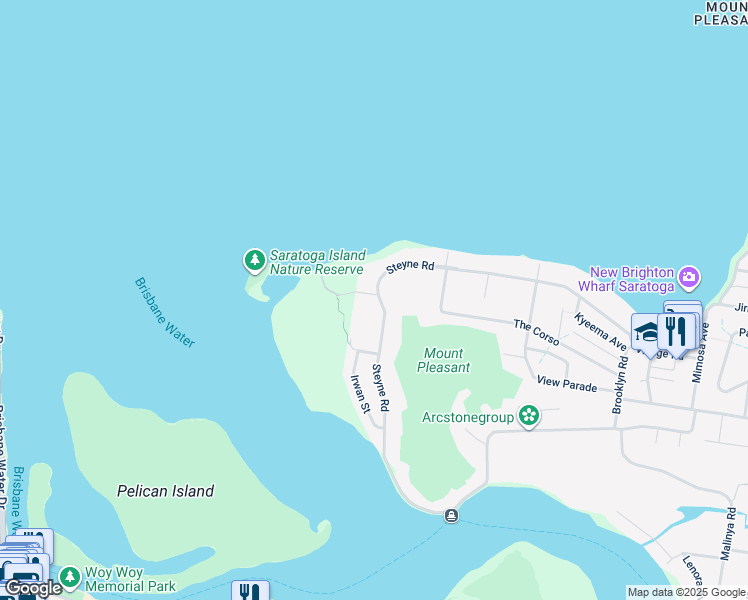 map of restaurants, bars, coffee shops, grocery stores, and more near 207 Steyne Road in Saratoga