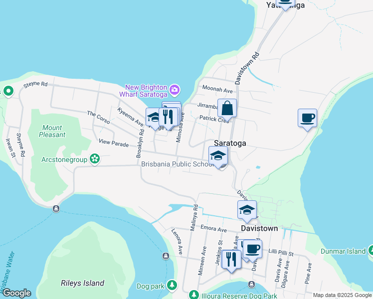 map of restaurants, bars, coffee shops, grocery stores, and more near 35 Patrick Crescent in Saratoga