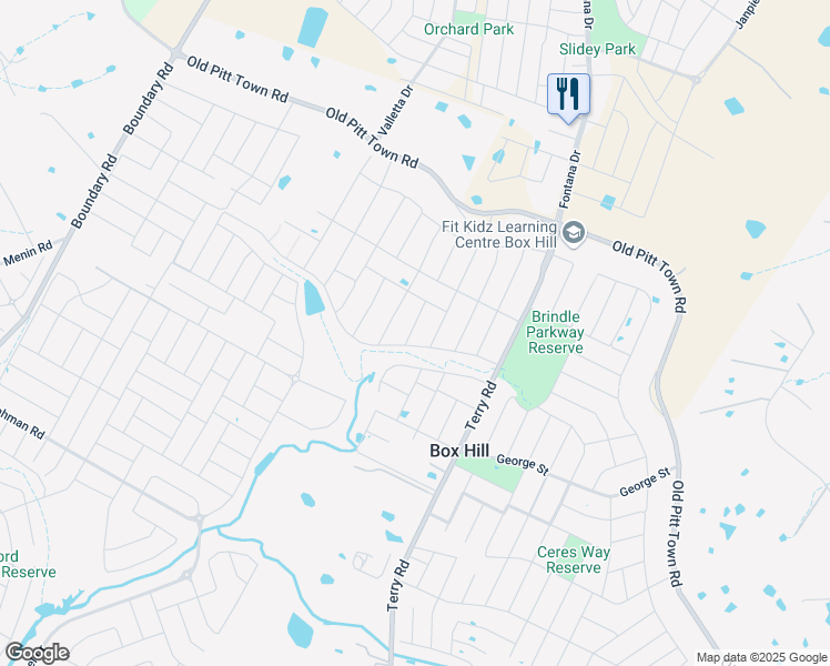 map of restaurants, bars, coffee shops, grocery stores, and more near 20 Pinto Street in Box Hill