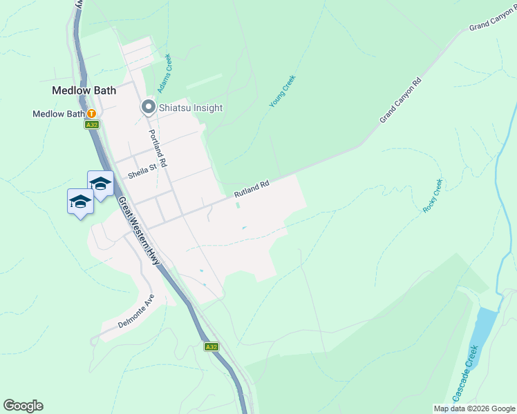map of restaurants, bars, coffee shops, grocery stores, and more near 57-63 Rutland Road in Medlow Bath
