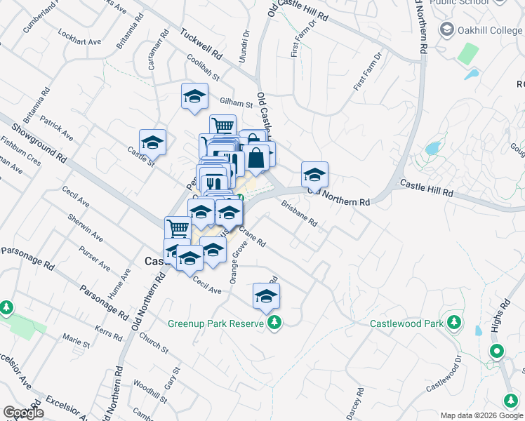 map of restaurants, bars, coffee shops, grocery stores, and more near 4-6 Mercer Street in Castle Hill
