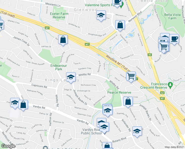 map of restaurants, bars, coffee shops, grocery stores, and more near Whitby Road in Kings Langley