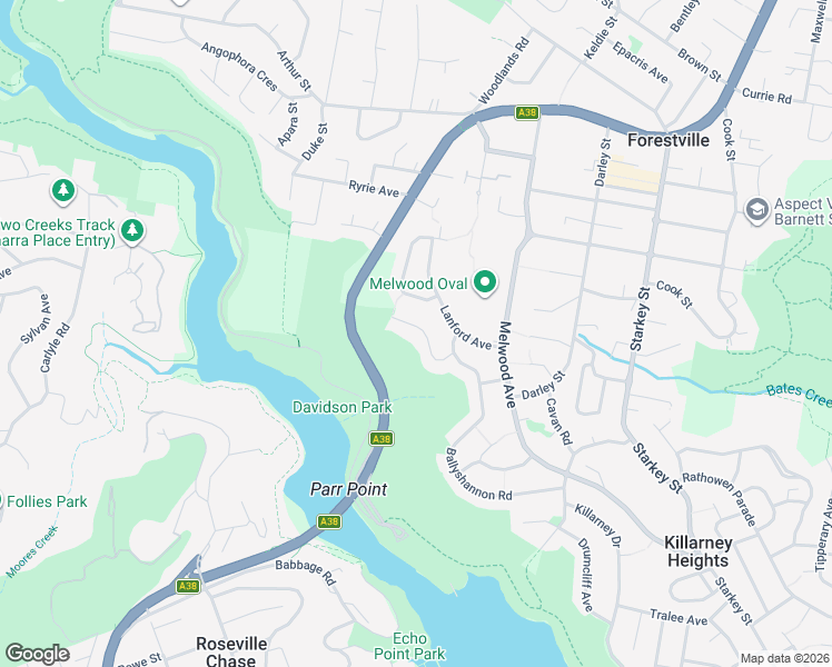 map of restaurants, bars, coffee shops, grocery stores, and more near 19 Kinsdale Close in Killarney Heights