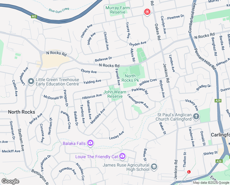 map of restaurants, bars, coffee shops, grocery stores, and more near 21Z Farnell Avenue in Carlingford