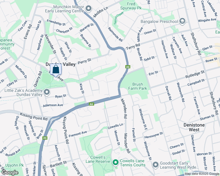 map of restaurants, bars, coffee shops, grocery stores, and more near 16 Carson Street in Dundas Valley
