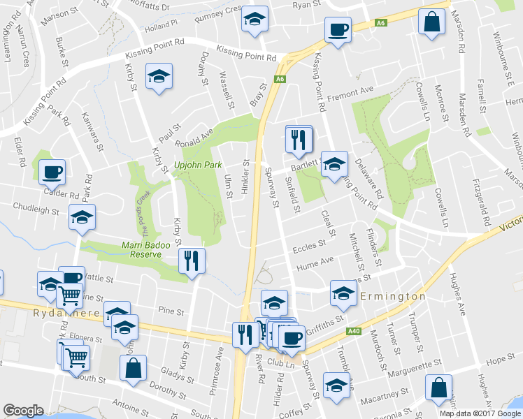 map of restaurants, bars, coffee shops, grocery stores, and more near 1 Checkley Court in Ermington