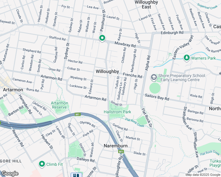map of restaurants, bars, coffee shops, grocery stores, and more near 461 Willoughby Road in Willoughby