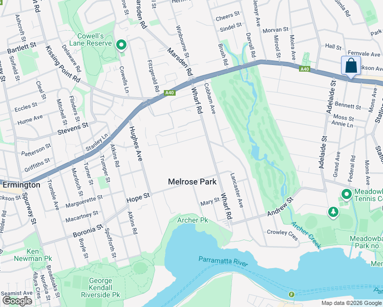 map of restaurants, bars, coffee shops, grocery stores, and more near 33 Hope Street in Melrose Park