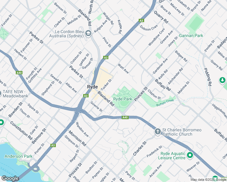 map of restaurants, bars, coffee shops, grocery stores, and more near 57 Argyle Avenue in Ryde
