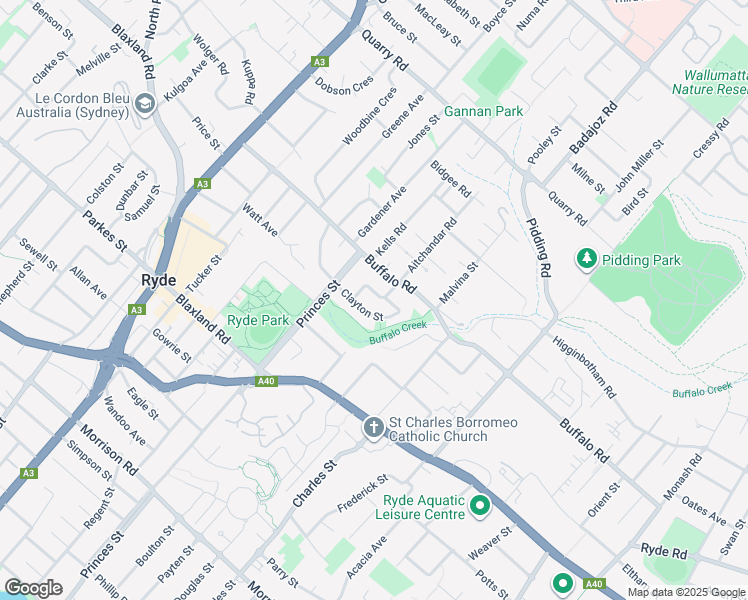 map of restaurants, bars, coffee shops, grocery stores, and more near 8 Ratcliffe Street in Ryde