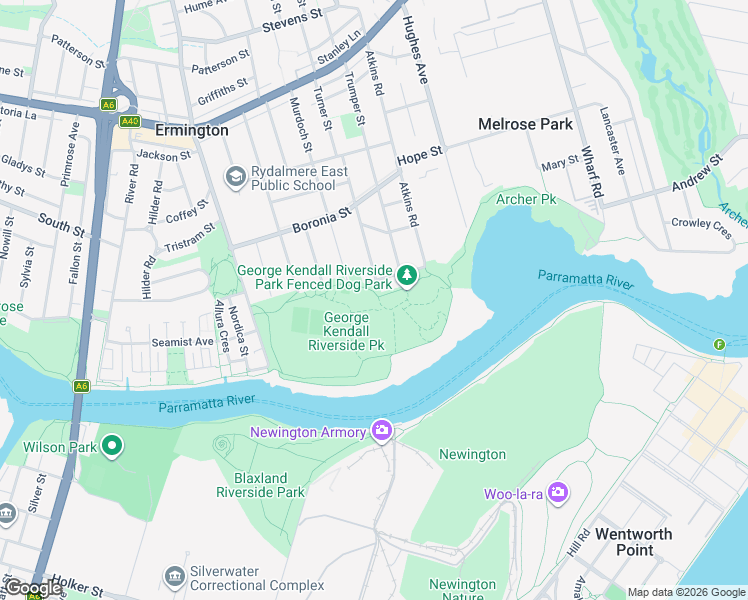 map of restaurants, bars, coffee shops, grocery stores, and more near 38 Spofforth Street in Ermington