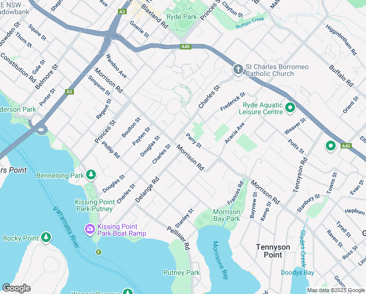 map of restaurants, bars, coffee shops, grocery stores, and more near 207 Morrison Road in Putney