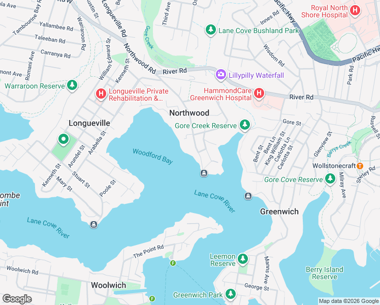 map of restaurants, bars, coffee shops, grocery stores, and more near 113A Northwood Road in Northwood