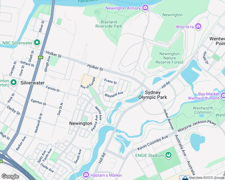 map of restaurants, bars, coffee shops, grocery stores, and more near Cumberland Square in Newington