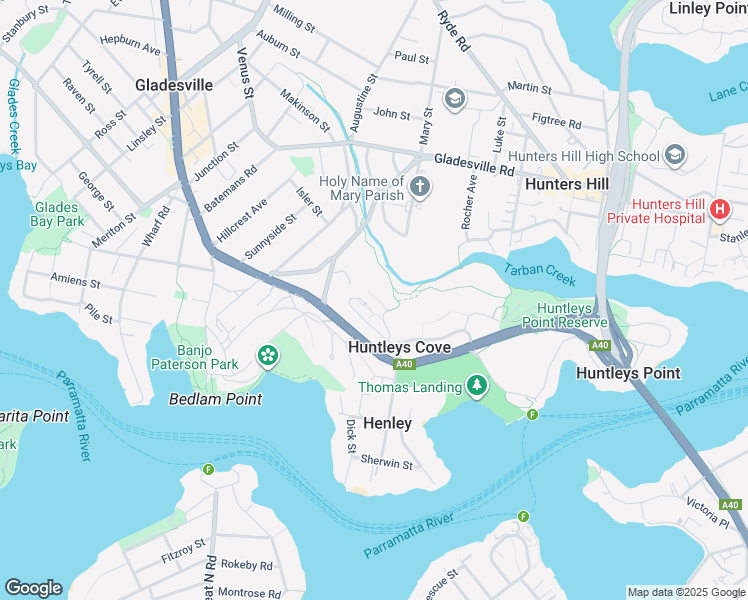 map of restaurants, bars, coffee shops, grocery stores, and more near 24 Karrabee Avenue in Huntleys Cove