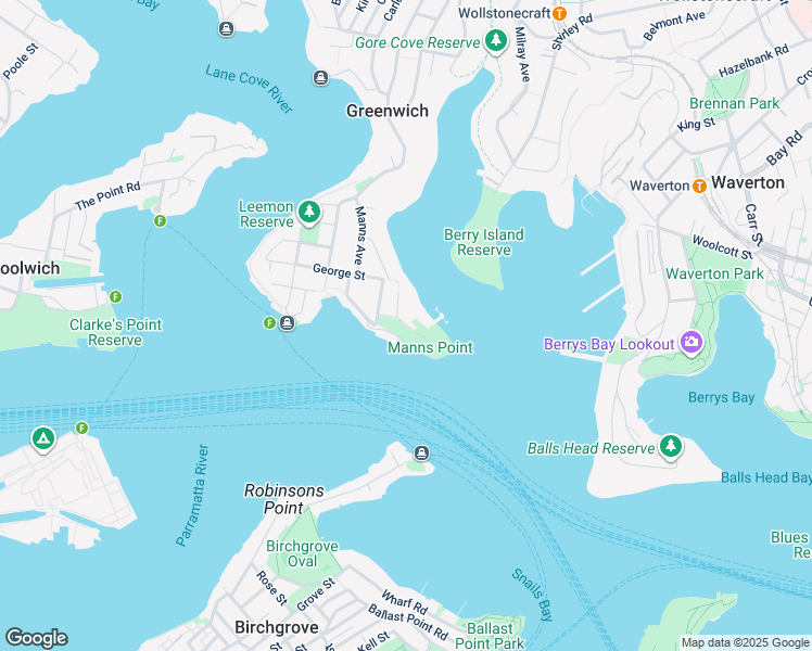 map of restaurants, bars, coffee shops, grocery stores, and more near Prospect Street in Greenwich