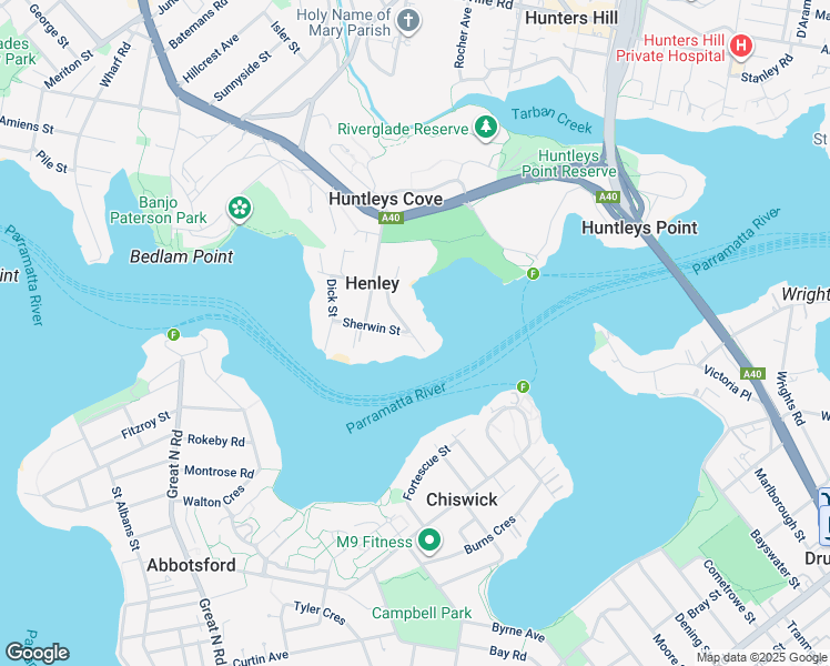 map of restaurants, bars, coffee shops, grocery stores, and more near 4A Sherwin St in Henley