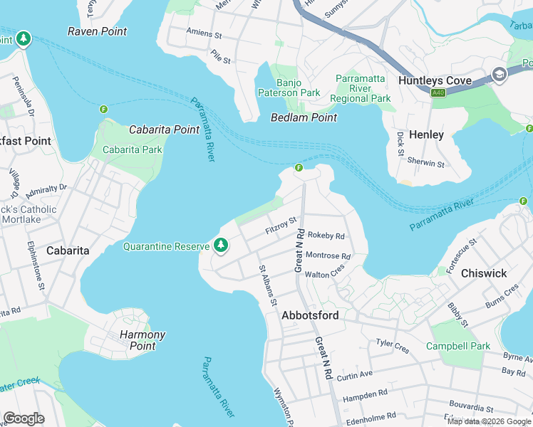 map of restaurants, bars, coffee shops, grocery stores, and more near Battersea Street in Abbotsford
