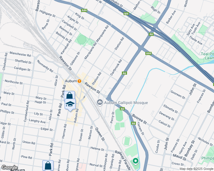 map of restaurants, bars, coffee shops, grocery stores, and more near 31 Dartbrook Road in Auburn