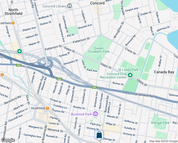 map of restaurants, bars, coffee shops, grocery stores, and more near 16 Park Avenue in Concord