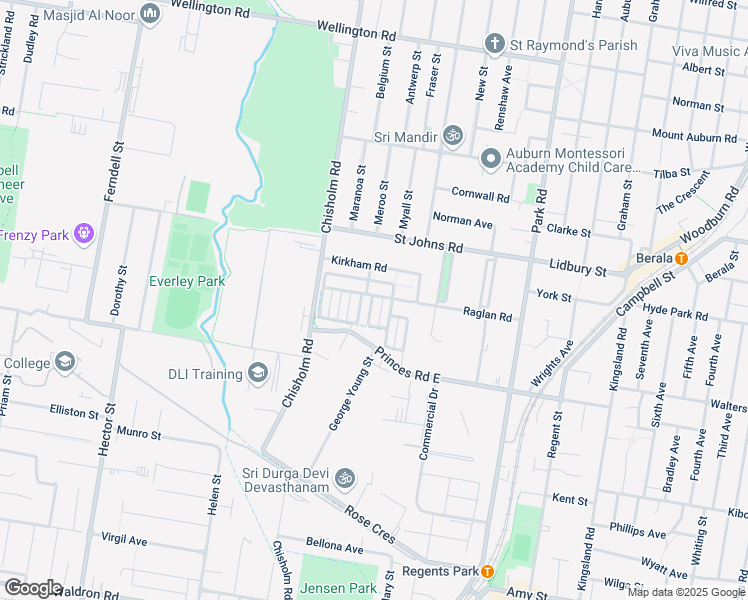 map of restaurants, bars, coffee shops, grocery stores, and more near 2 Tarakan Street in Auburn