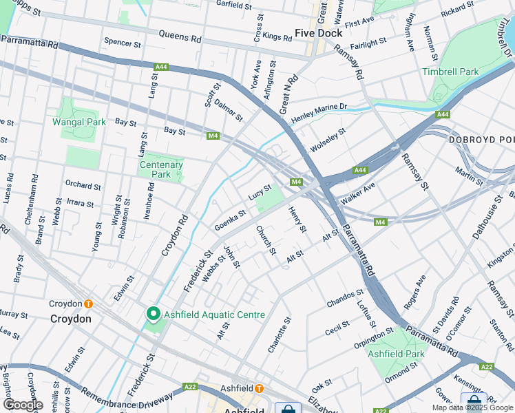 map of restaurants, bars, coffee shops, grocery stores, and more near 34 Henry Street in Ashfield
