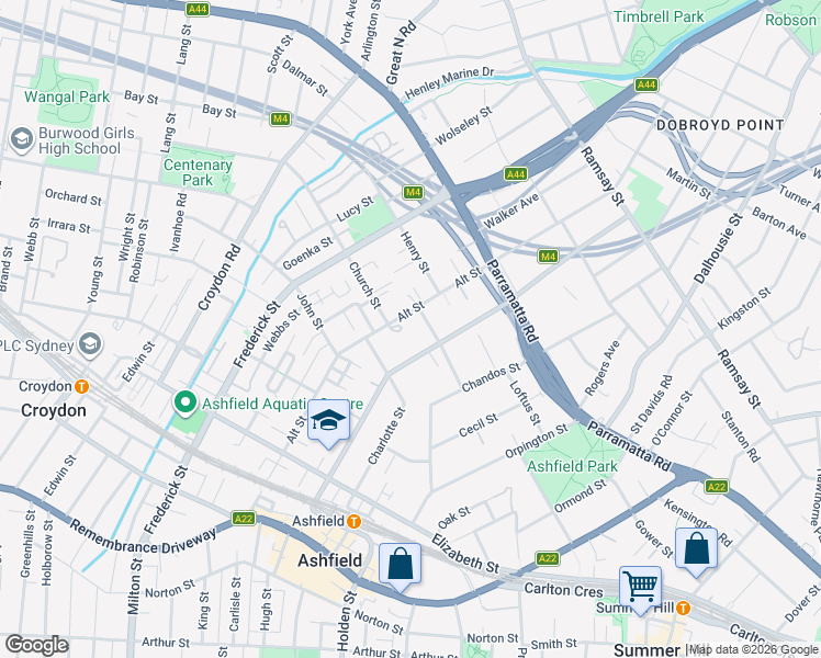 map of restaurants, bars, coffee shops, grocery stores, and more near 81 Alt Street in Ashfield