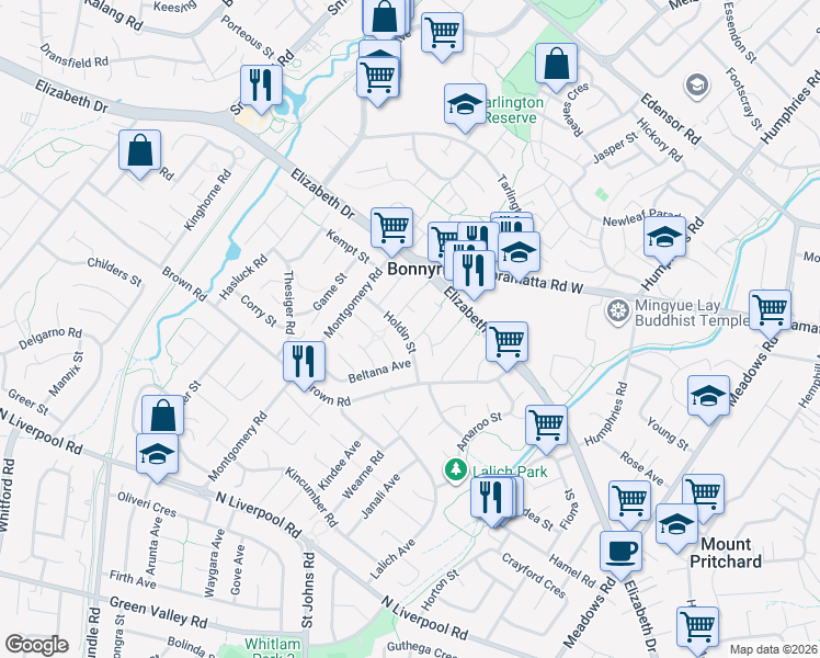 map of restaurants, bars, coffee shops, grocery stores, and more near 20 Holdin Street in Bonnyrigg