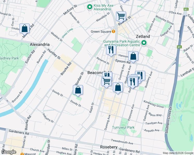 map of restaurants, bars, coffee shops, grocery stores, and more near 161 Queen Street in Beaconsfield