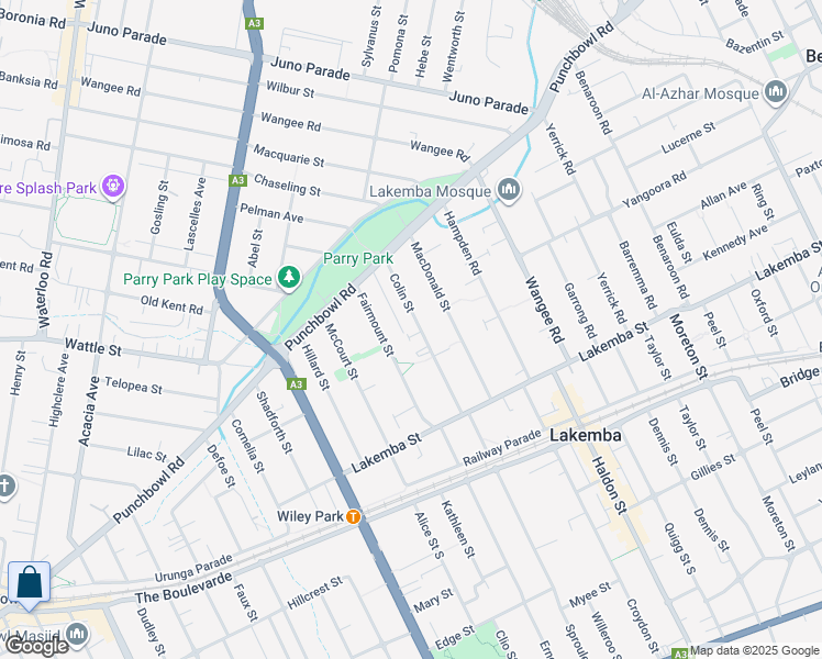 map of restaurants, bars, coffee shops, grocery stores, and more near 50 Colin Street in Lakemba