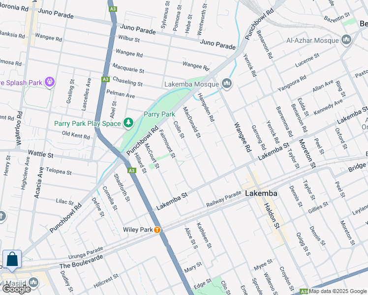 map of restaurants, bars, coffee shops, grocery stores, and more near 48 Colin Street in Lakemba
