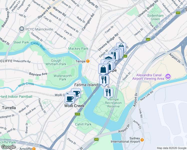 map of restaurants, bars, coffee shops, grocery stores, and more near 11 Quarry Street in Tempe
