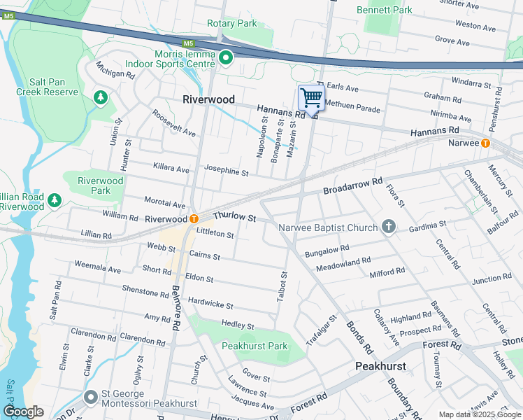map of restaurants, bars, coffee shops, grocery stores, and more near 21 Romilly Street in Riverwood