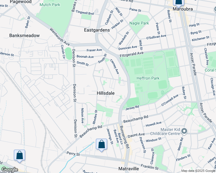 map of restaurants, bars, coffee shops, grocery stores, and more near 9 Unsted Crescent in Hillsdale