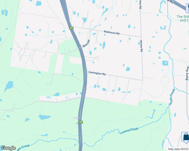 map of restaurants, bars, coffee shops, grocery stores, and more near 6 Carrington Road in Bringelly